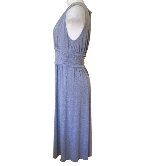 Artisan NY Gray Sleeveless Maxi Dress Size M Soft Stretch Knit V-Neck Waistband - Picture 4 of 8